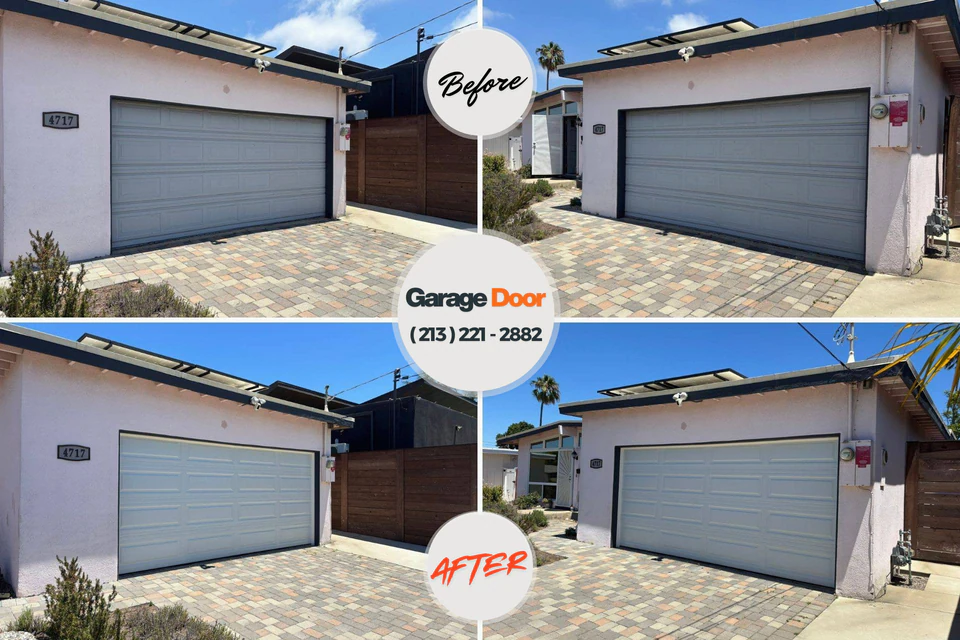 Before and after: garage door repair Sierra Ridge, CO